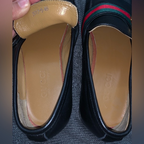 Gucci Men's Paride Web Stripe Bit Leather Loafers - Picture 8 of 10